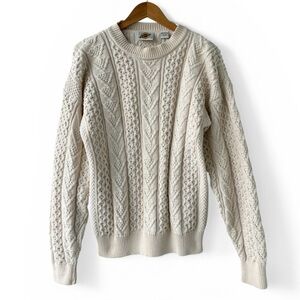 Vintage Field Gear Fisherman Cable Knit Sweater  Cotton Large